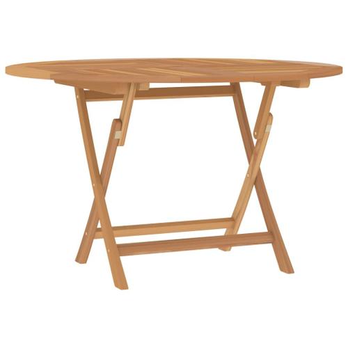 Vidaxl Table Pliable De Jardin Ø 110x75 Cm Bois Massif De Teck