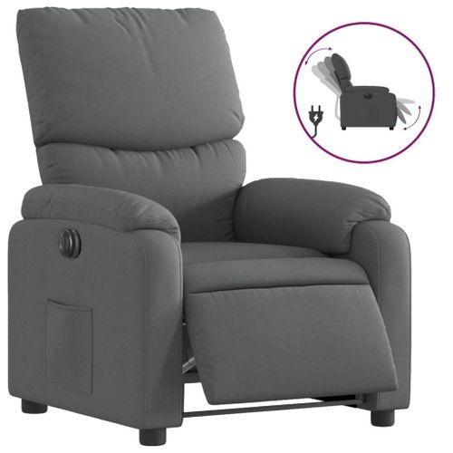 Vidaxl Fauteuil Inclinable Électrique Gris Foncé Tissu