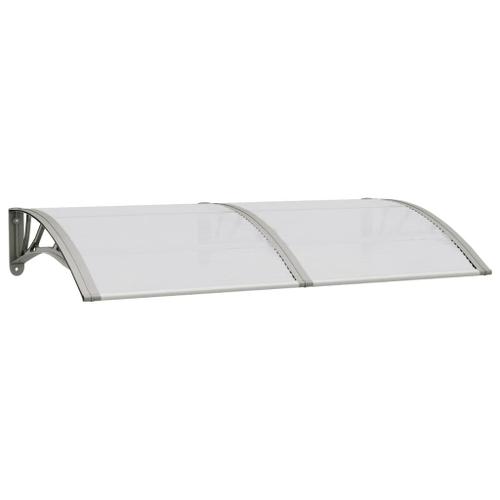 Vidaxl Auvent De Porte Gris 150x75 Cm Polycarbonate