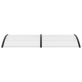 Vidaxl Auvent De Porte Noir Et Transparent 240x75 Cm Pc