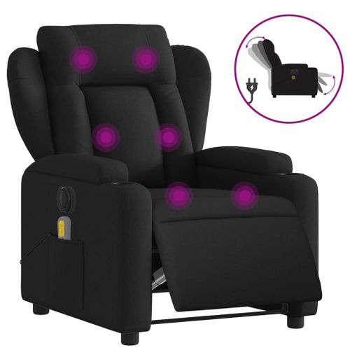 Vidaxl Fauteuil De Massage Inclinable Électrique Noir Tissu