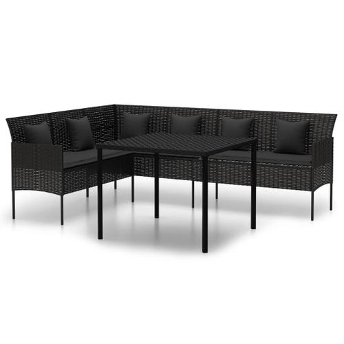 Ensemble À Dîner De Jardin Et Coussins 2pcs Noir Résine Tressée Vidaxl Vidaxl