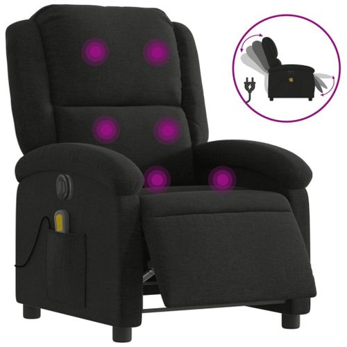 Vidaxl Fauteuil De Massage Inclinable Électrique Noir Tissu