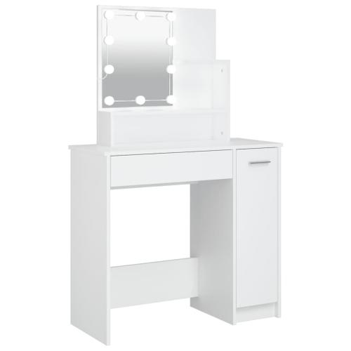 Vidaxl Coiffeuse Avec Led Blanc 86,5x35x136 Cm