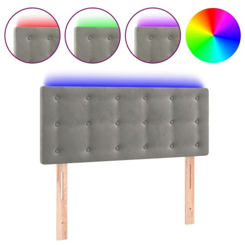 Vidaxl Tête De Lit À Led Gris Clair 80x5x78/88 Cm Velours