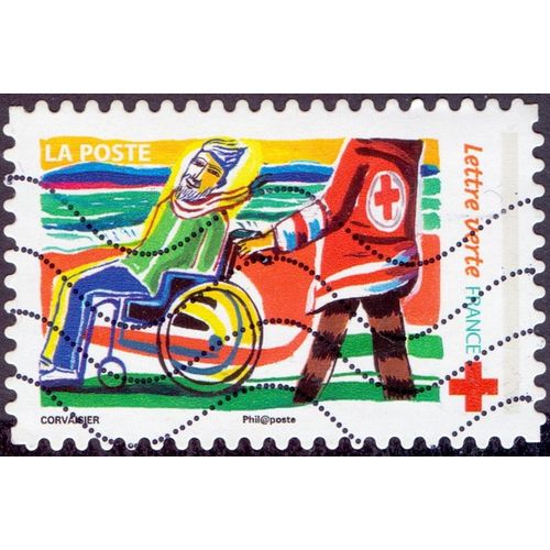 Timbre Partout Où Vous Avez Besoin De Nous » Logo Croix-Rouge Carnet Croix-Rouge -