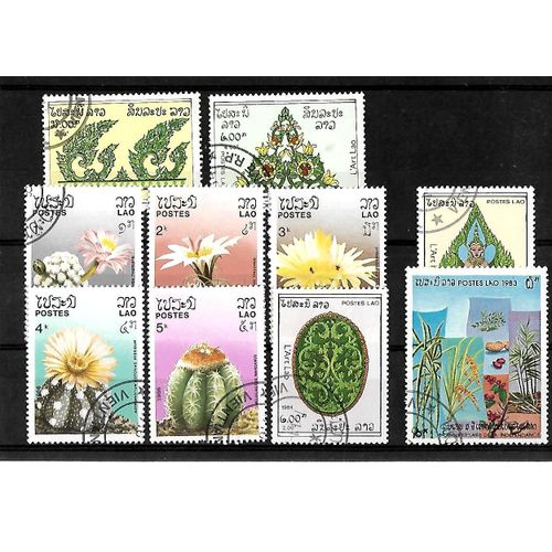 Laos-Lot De 10 Timbres Oblitérés-Très Bon Etat
