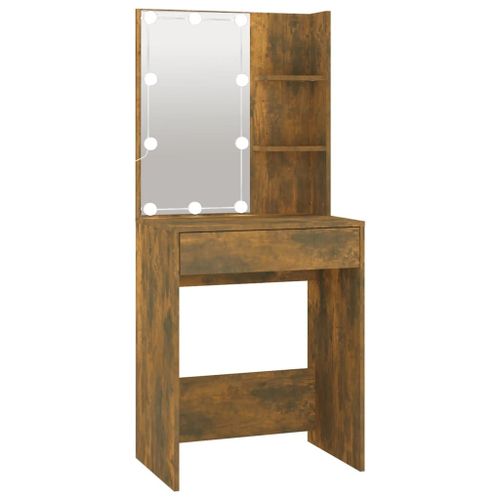 Vidaxl Coiffeuse Avec Led Chêne Fumé 60x40x140 Cm
