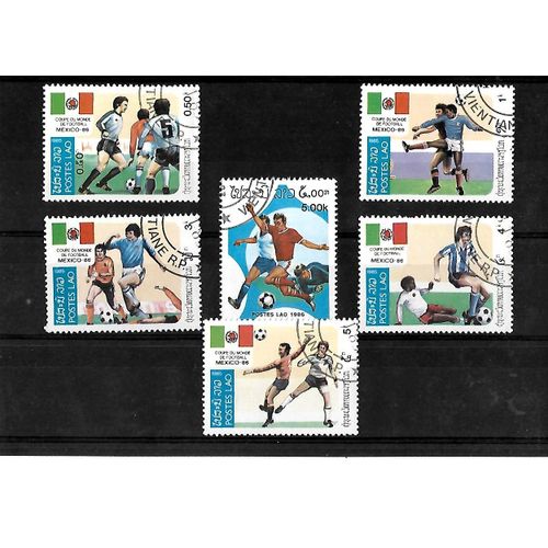Laos-Mexico 86 -Lot De 6 Timbres Oblitérés-Très Bon Etat