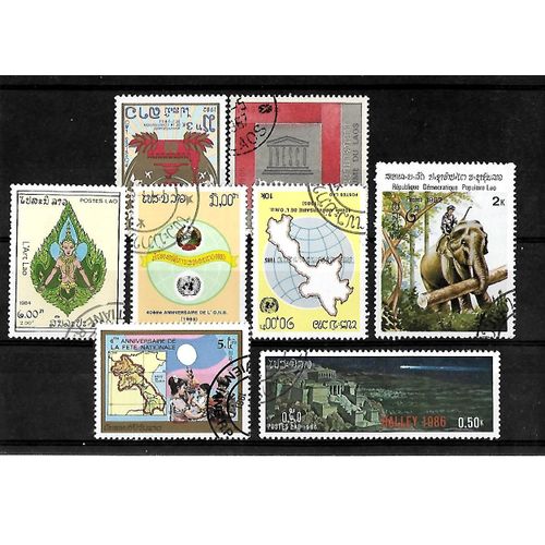 Laos-Lot De 8 Timbres Oblitérés-Très Bon Etat