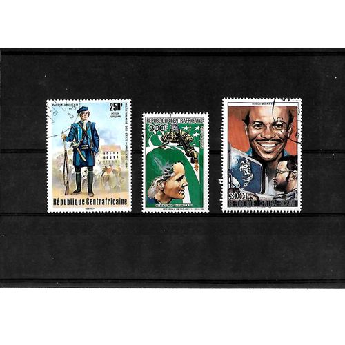 Centre Afrique-Lot De 3 Timbres Oblitérés-Très Bon Etat