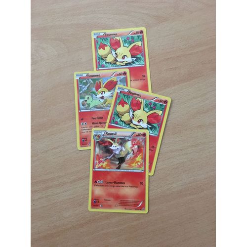 (1522) 3x Feunnec + Roussil (Pokemon)