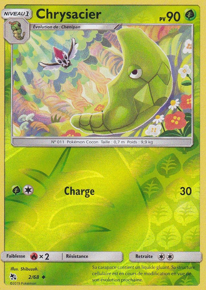 Carte Pokemon - Chrysacier - 2/68 - Holo-Reverse - Sl11,5 - Destinées Occultes