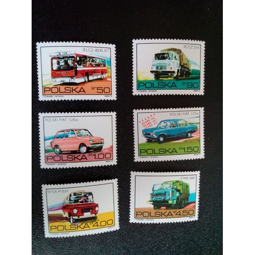 Timbre Pologne Yt 2130 A 2135 Séries:   Automobiles Polonais 1973 ( 20404 )
