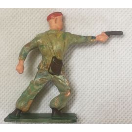 Figurine Parachutiste Tireur Révolver, Militaria, Soldat, Guerre, Starlux