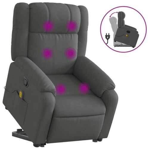 Vidaxl Fauteuil De Massage Inclinable Gris Foncé Tissu