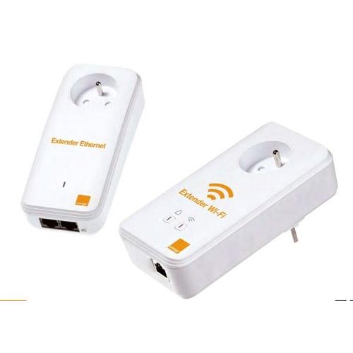 Lot Prise Adaptateurs CPL Orange Extender Ethernet + Extender Wifi 500  Mbits/s