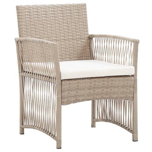 Vidaxl Fauteuils De Jardin Avec Coussins 2 Pcs Beige Résine Tressée