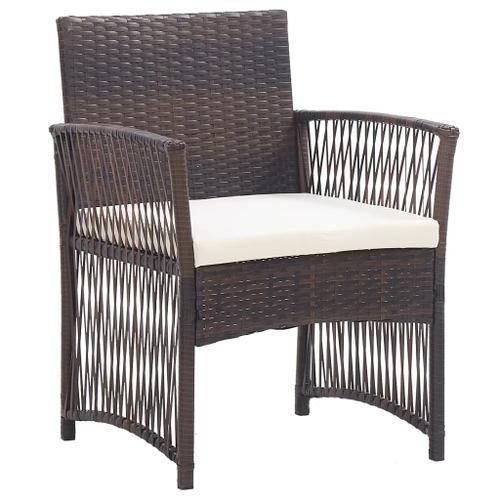 Vidaxl Fauteuils De Jardin Avec Coussins 2 Pcs Marron Résine Tressée