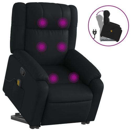 Vidaxl Fauteuil Inclinable De Massage Noir Similicuir