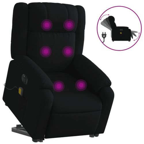 Vidaxl Fauteuil Inclinable De Massage Électrique Noir Tissu