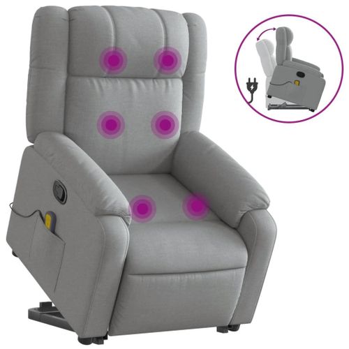 Vidaxl Fauteuil De Massage Inclinable Gris Clair Tissu