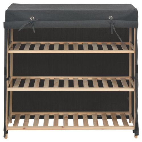 Vidaxl Armoire À Chaussures Avec Housse Gris 79x40x80 Cm Tissu