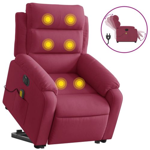Vidaxl Fauteuil Inclinable De Massage Électrique Rouge Bordeaux