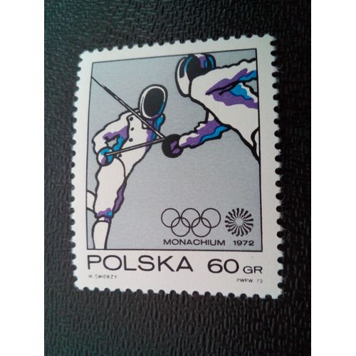 Timbre Pologne Yt 1998 Jeux Olympiques 1972 - Munich. Escrime 1972 ( 20404 )