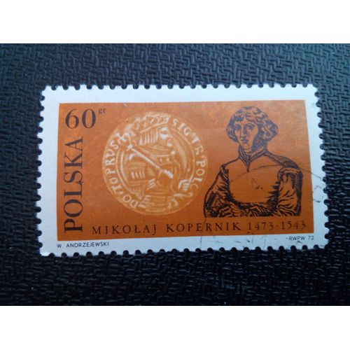 Timbre Pologne Yt 2028 Portraits De Copernic 1972 ( 20404 )