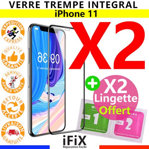 Verre Trempé Protection Intégral Iphone 11 Noir