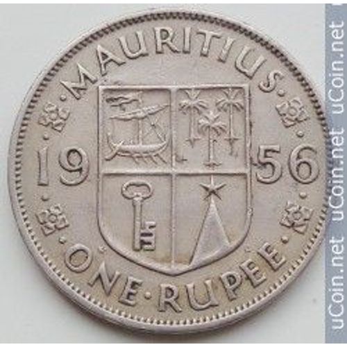 Mauritius = Pièce De One Rupee De 1956, Queen Elizabeth 2 The Second