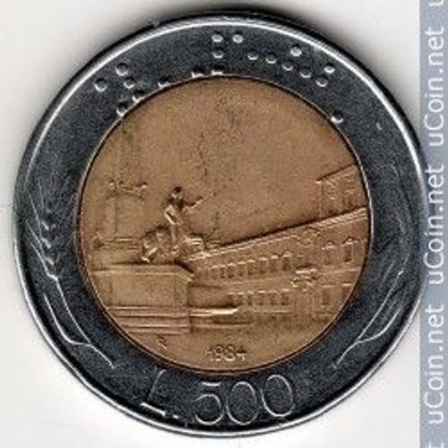 Italie = Monnaie D'une Valeur Faciale De 500 Lire. Année = 1984. Bi-Color