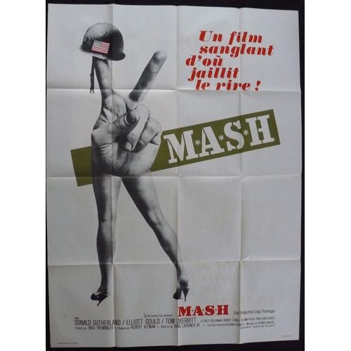 Mash * Robert Altman - Film 1970 - Affiche De Cin?ma Originale - 120x160 Cm - Movie Poster * Donald Sutherland ; Elliott Gould - Film Sur La Guerre Du Vietnam