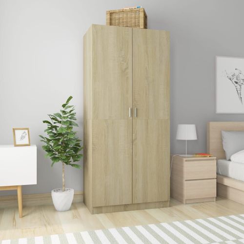 Garde-Robe Chêne Sonoma 90x52x200 Cm Aggloméré