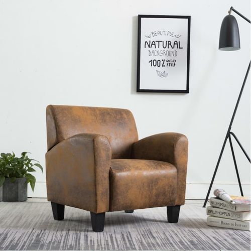 Vidaxl Fauteuil Marron Similicuir Daim