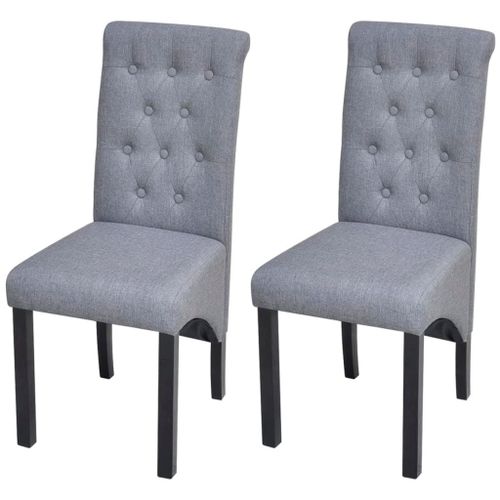 2 Pcs Chaises De Salle À Manger Gris Clair Tissu