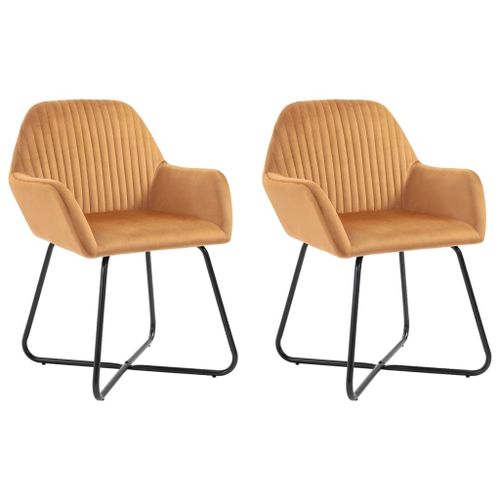 Vidaxl Chaises De Salle À Manger 2 Pcs Crème Velours