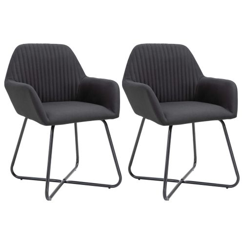 Vidaxl Chaises À Manger Lot De 2 Noir Tissu