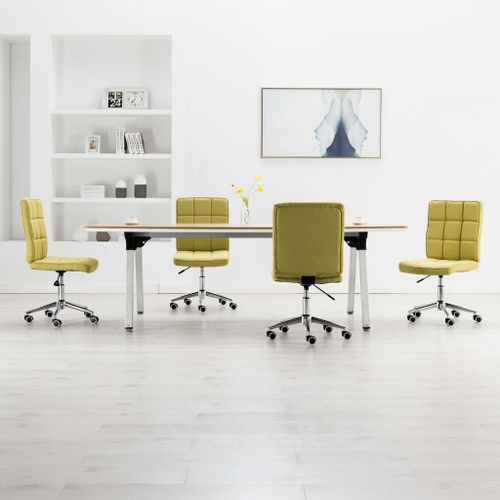 Chaises De Salle À Manger 4 Pcs Vert Tissu