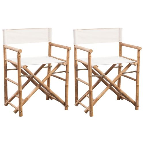 Vidaxl Chaise Pliable 2 Pcs Bambou Et Toile
