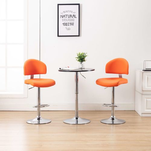 Tabourets De Bar 2 Pcs Orange Similicuir