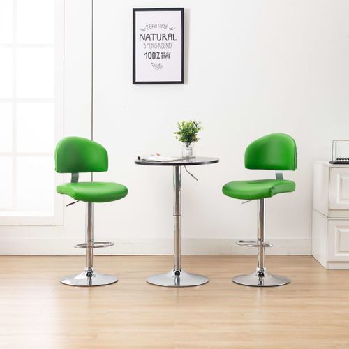 Tabourets De Bar 2 Pcs Vert Similicuir