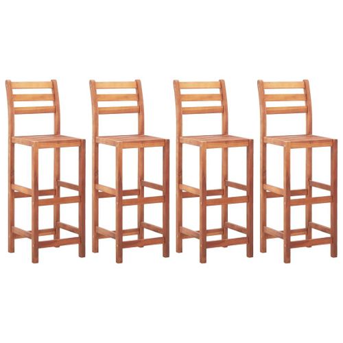 Vidaxl Chaises De Bar Lot De 4 Bois D'acacia Solide