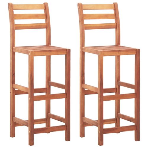 Chaises De Bar 2 Pcs Bois D'acacia Solide
