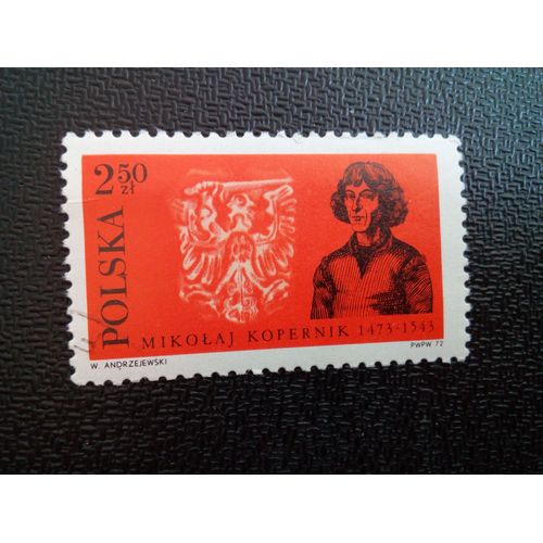 Timbre Pologne Yt 2029 Copernic Et Armoiries Du Roi De Prusse 1972 ( 20404 )
