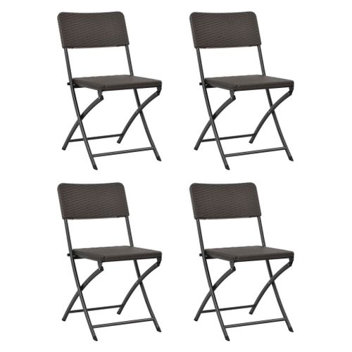 Chaises Pliables De Jardin 4 Pcs Pehd Et Acier