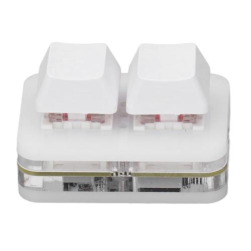 Clavier à Interrupteur Rouge, Clavier à Interrupteur Rouge à 2 Touches Mini Clavier Mécanique USB pour Jeux de Rythme Fonction Copier-coller, Facile à Programmer 2 Touches, (Blanc)