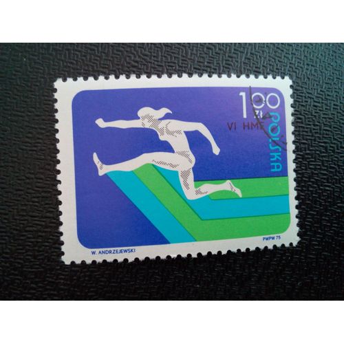 Timbre Pologne Yt 2202 6e Championnats D'europe D'athlétisme En Salle, Katowice. Course De Haies Femmes 1974 ( 20404 )