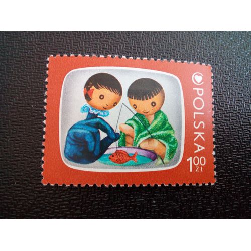 Timbre Pologne Yt 2231 Programmes De Télévision Pour Enfants. Jacek Et Agatka 1975 ( 20404 )